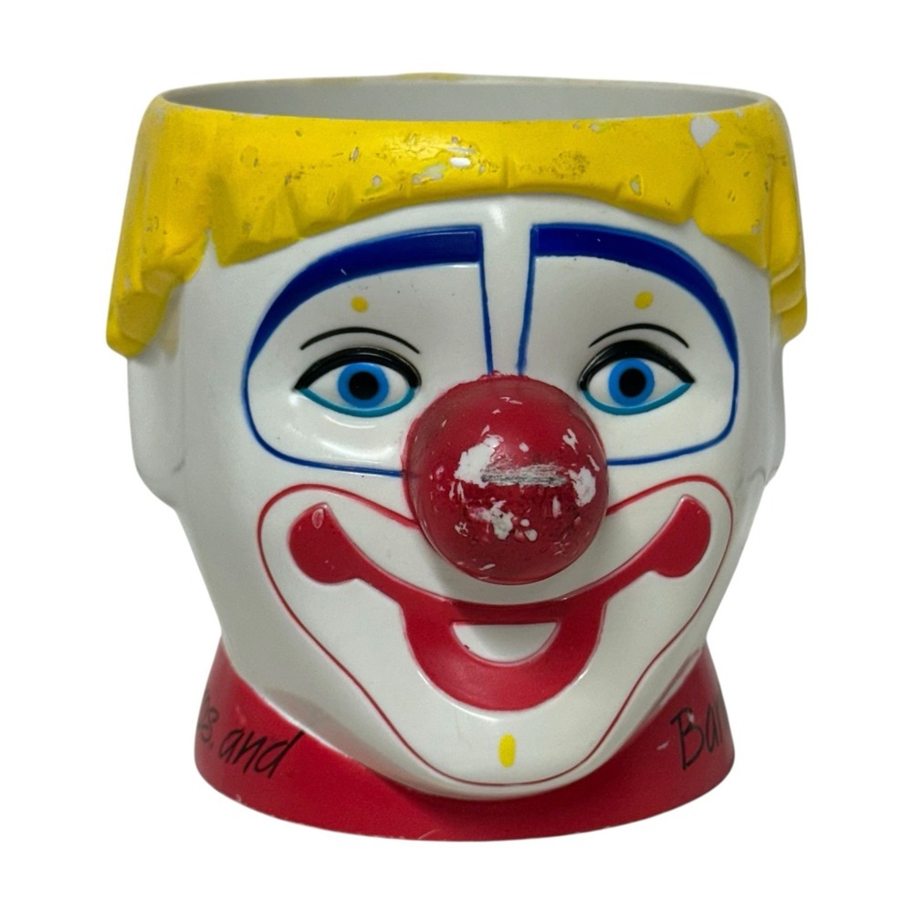 Vintage Ringling Bros‎ & Barnum Bailey Circus Clown Face Head 3D Mug Cup 1990s